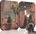 2 Pack Art Cat Scratcher, Wall-Mountable Cat Scratch Pad, Wall Cat Scratcher 16.7x11x1 Inch Cat Scratching Board for Indoor Cats Toy(Window & Starry Night)