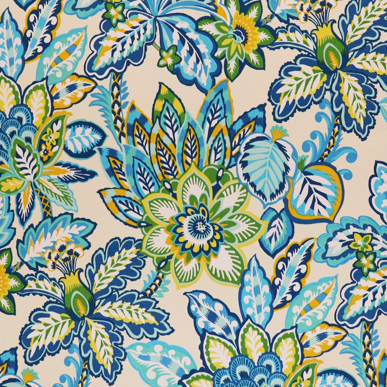 RSH DECOR: Tufted Wicker Loveseat Cushion | 41” x 19" | All-Weather Spun Fabric | Water and Fade-Resistant | Outdoor Settee Cushion for Patio Furniture | Copeland Caribe Blue Floral