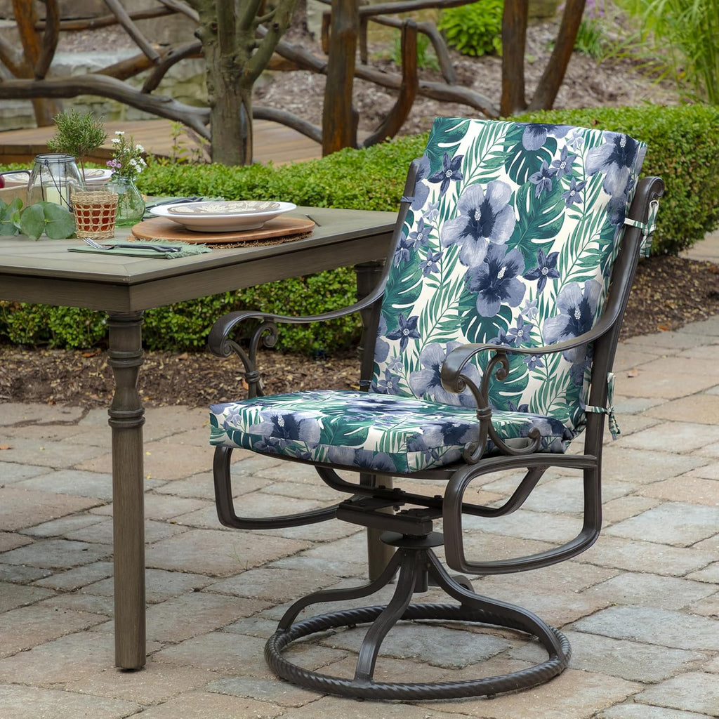 Arden Outdoor Midback Chair Cushion, 18 x 16.5, Rain-Proof, Fade Resistant Salome Tropical