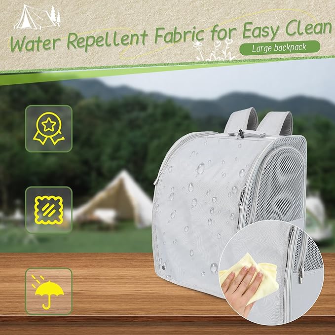 Sanmoncare Bird Carrier Backpack, Water Repellent Fabric Cockatiel Travel Bag with Stand, Lightweight and Portable Travel Cage for Parrot, Bird Travel Carrier