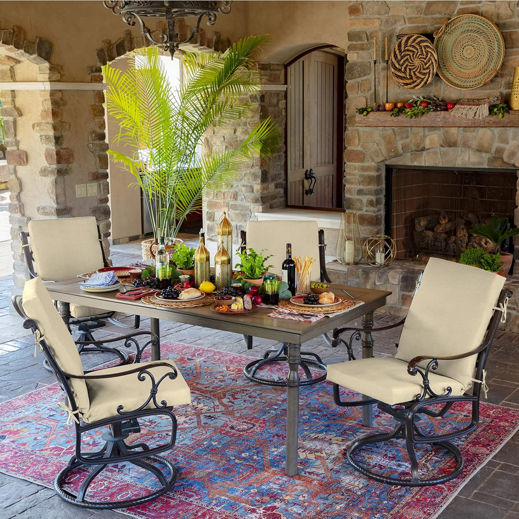 Arden Outdoor Midback Chair Cushion, 18 x 16.5, Tan Leala