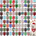 Newwiee 100 Pieces Christmas Dog Bandanas Bulk for Dogs Holiday Triangle Bibs Scarf Xmas Soft Breathable Large Dog Christmas Santa Scarf Accessories for Dog Pet Puppy Cat