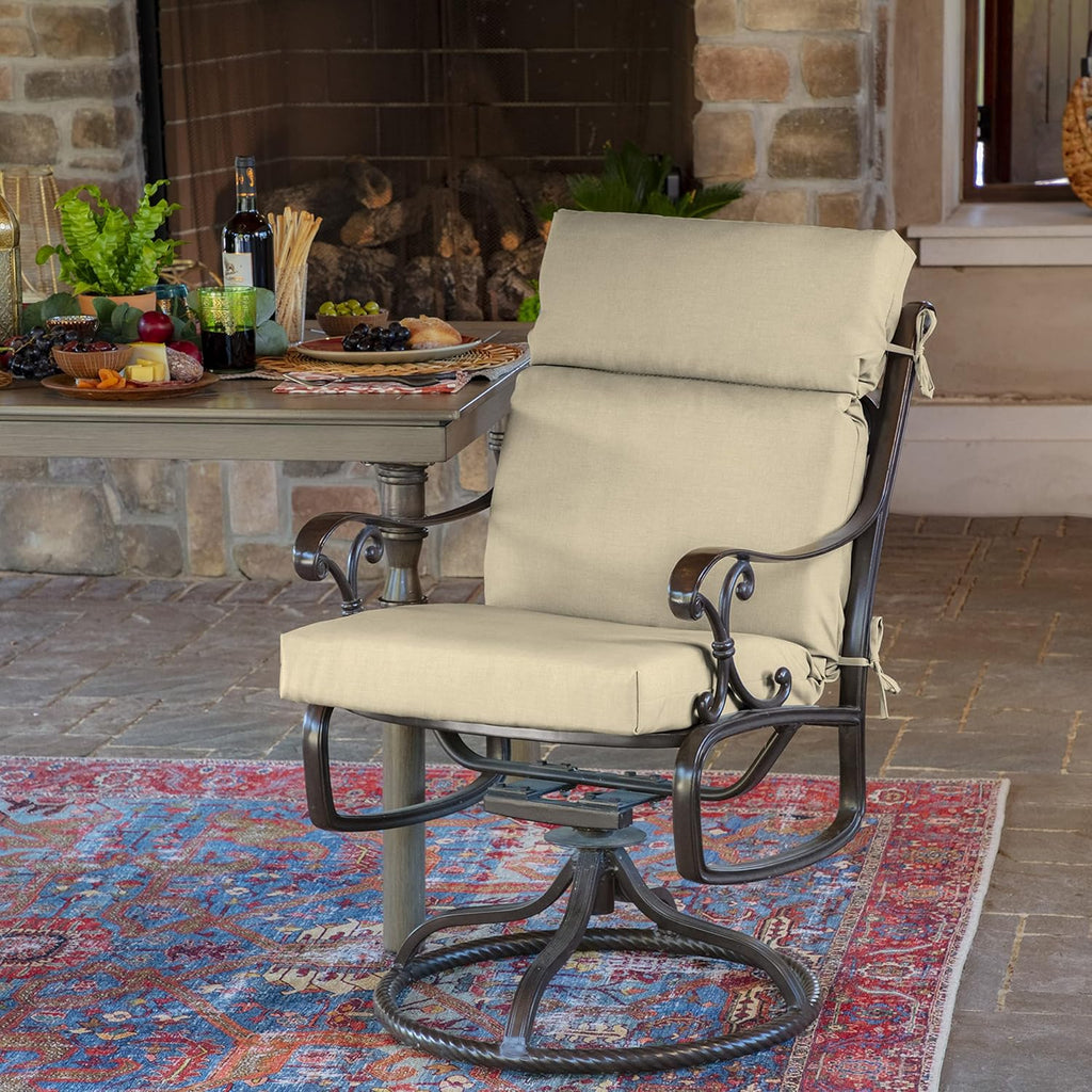 Arden Outdoor Chair Cushion, 21 x 20, Rain-Proof, Fade Resistant 21 x 20, Tan Leala