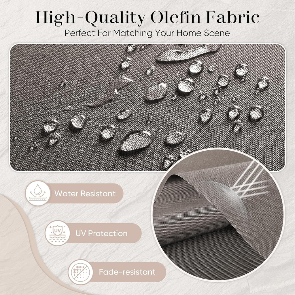 Outdoor Chair Cushions Set of 2-22 x 25 Inch Fade Resistant Patio Chair Cushions Outdoor Seat Cushions for Patio Furniture Chair Sofa Couch-Grey