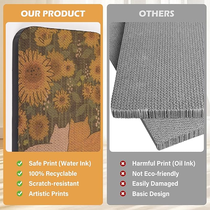 2 Packs Art Cat Wall-Mountable Scratching Board 16.7x11x1 Inch Cat Wall Scratch Pad and Scratcher for Indoor Cats Furniture Protector (Series5)