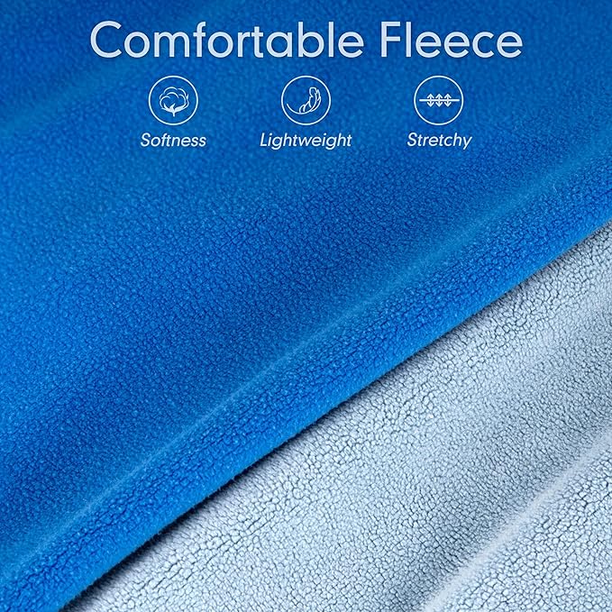 cyeollo 2 Pack Fleece Dog Sweater Pullover Dog Sweatshirt Reflective Lightweight Sweaters Doggie Clothes for Small Dogs Boy Girl Pet Apparel Blue, Mist Blue, L