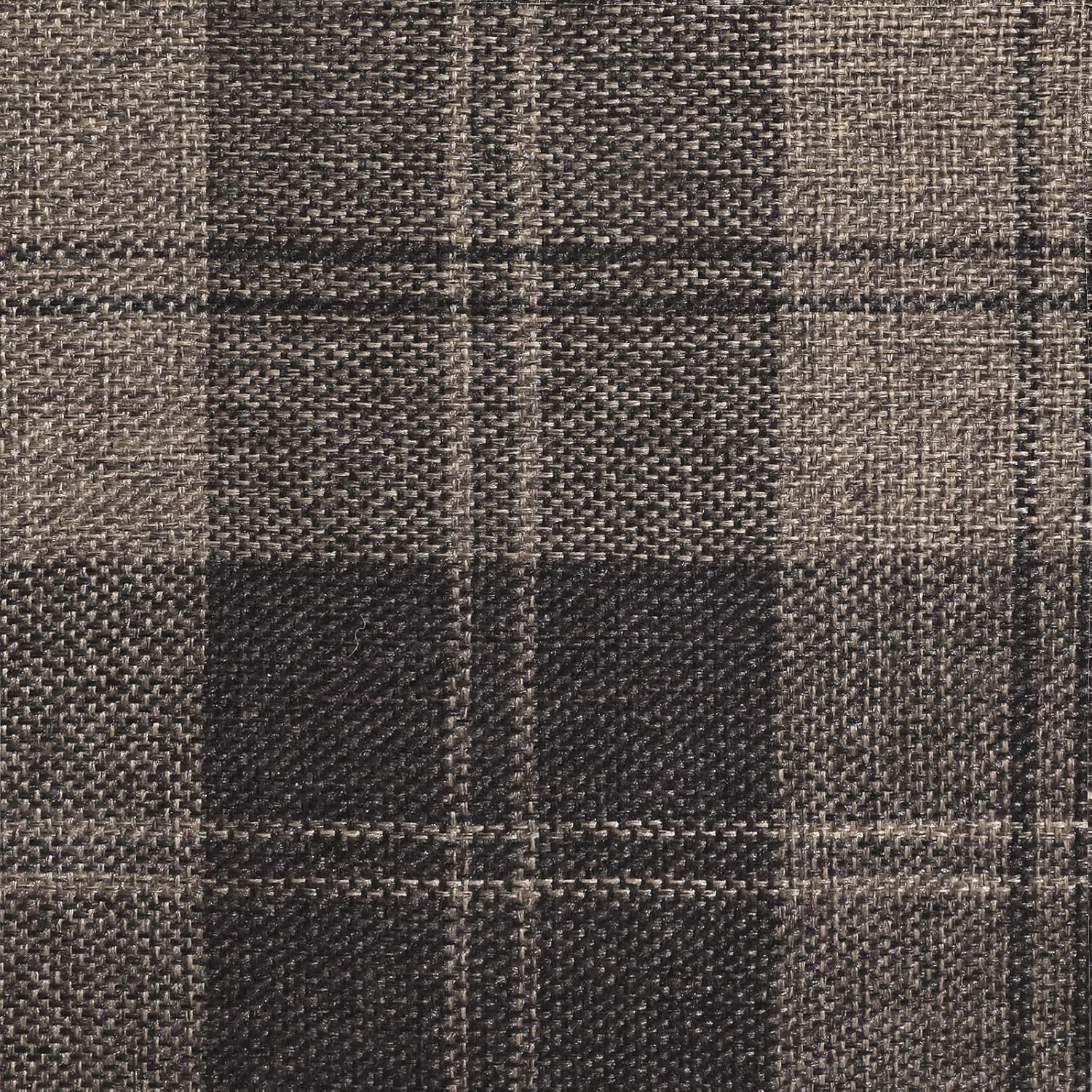 AAAAAcessories D-Shaped Chair Cushions, 2" Thick Dining Chair Pads with Ties and Removable, Machine-Washable Cover, 17" x 16", Brown Checkered