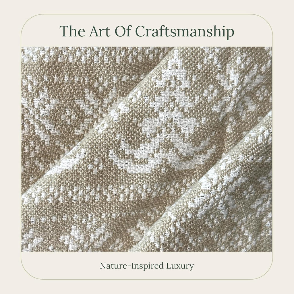 SanVia Olive Fern Premium Cotton Throw Pillow Covers, 20 x 20 Inches, Luxury Holiday Themed Handwoven Couch Pillow Covers, Hidden Zipper, Elegant Home Décor, Insert Not Included