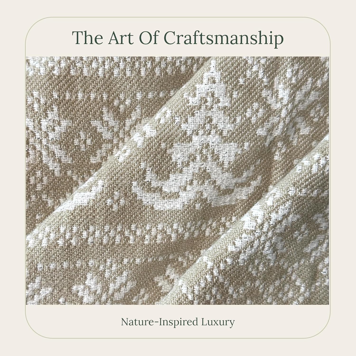 SanVia Olive Fern Premium Cotton Throw Pillow Covers, 20 x 20 Inches, Luxury Holiday Themed Handwoven Couch Pillow Covers, Hidden Zipper, Elegant Home Décor, Insert Not Included