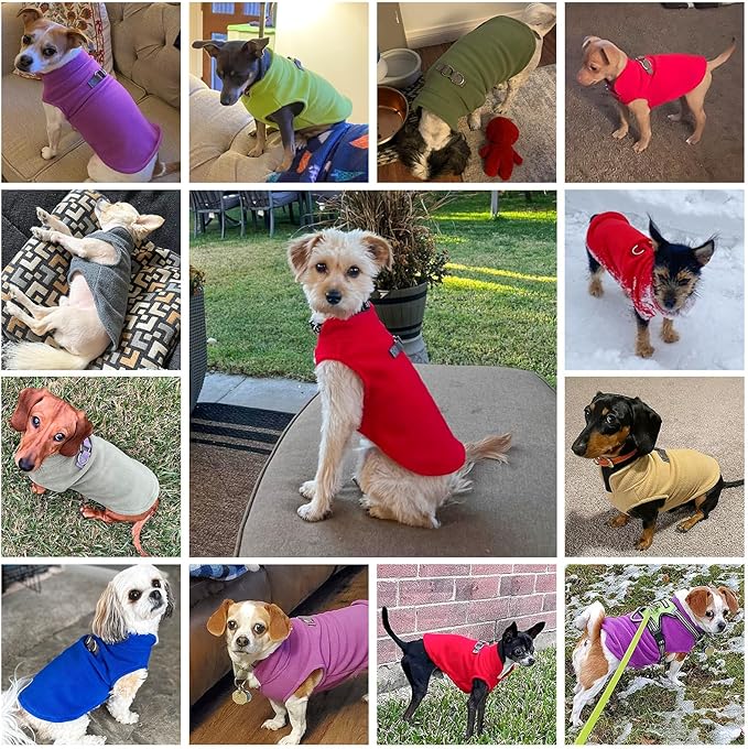 BEAUTYZOO Dog Fleece Vest Sweater Winter Jacket for Small and Medium Dogs with D-Ring Leash Cold Weather Coat Hoodie for XS S M Dogs Boy or Girls, Large