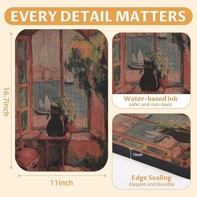 2 Pack Art Cat Scratcher, Wall-Mountable Cat Scratch Pad, Wall Cat Scratcher 16.7x11x1 Inch Cat Scratching Board for Indoor Cats Toy(Window & Starry Night)