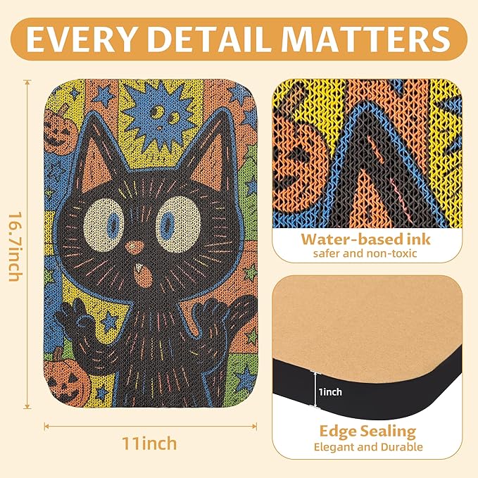 2 Packs Art Cat Wall-Mountable Scratching Board 16.7x11x1 Inch Cat Wall Scratch Pad and Scratcher for Indoor Cats Furniture Protector (MagicCat)