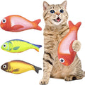Soft Catnip Toys Fish, 3 Pack Bell Sound Cat Toys, Interesting Indoor Cat Kicker Toys, Durable and Highly Interactive Catnip Toys (Lucky Fish)
