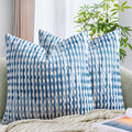 AmHoo Set of 2 Boho Chenille Pillow Cover Decorative Tufted Pillowcase for Couch Bed Sofa Bedroom Living Room Modern 18 x 18-Inch Sky Blue