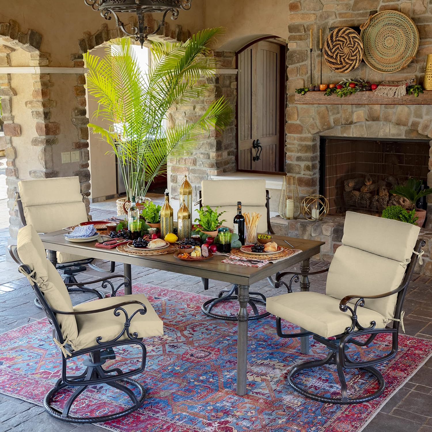 Arden Outdoor Chair Cushion, 21 x 20, Rain-Proof, Fade Resistant 21 x 20, Tan Leala