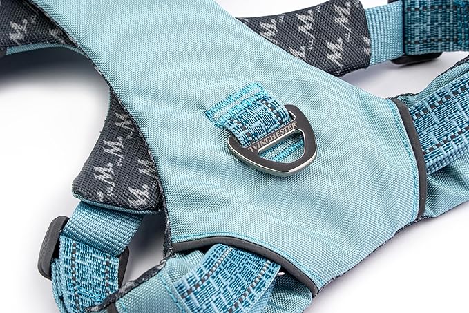 Winchester Pet No-Pull Adjustable Soft Padded Dog Vest Harness with Reflective Stitching, Aqua Haze, Large