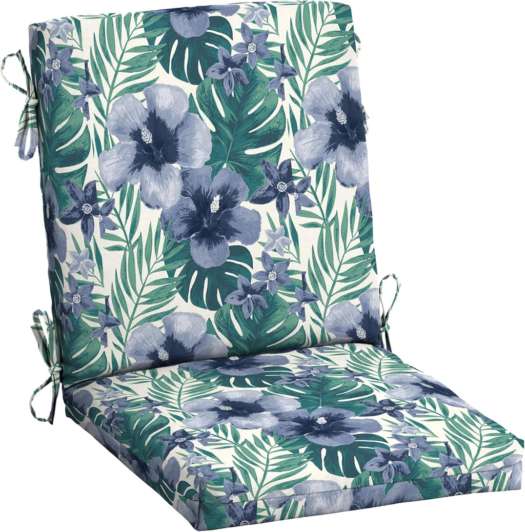 Arden Outdoor Midback Chair Cushion, 18 x 16.5, Rain-Proof, Fade Resistant Salome Tropical