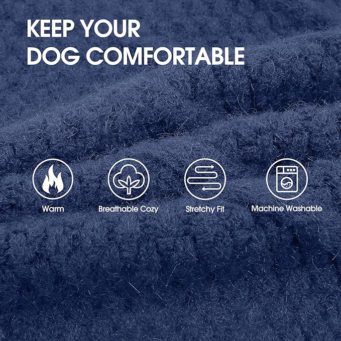 IECOii Dog Sweater Large Size Dog,Large Dog Sweater for Male Female Dogs,Neutral Thick Warm Dog Sweater,XL Dog Sweater for Christmas Thanksgiving Halloween,Beagle Corgi Large Dog Sweater,Blue-XL