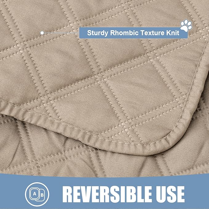 Smiry Waterproof Dog Bed Cover Pet Blanket, Soft Washable Dog Blanket for Furniture Bed Couch Sofa Reversible, Checkered (40"x50", Taupe/Taupe)