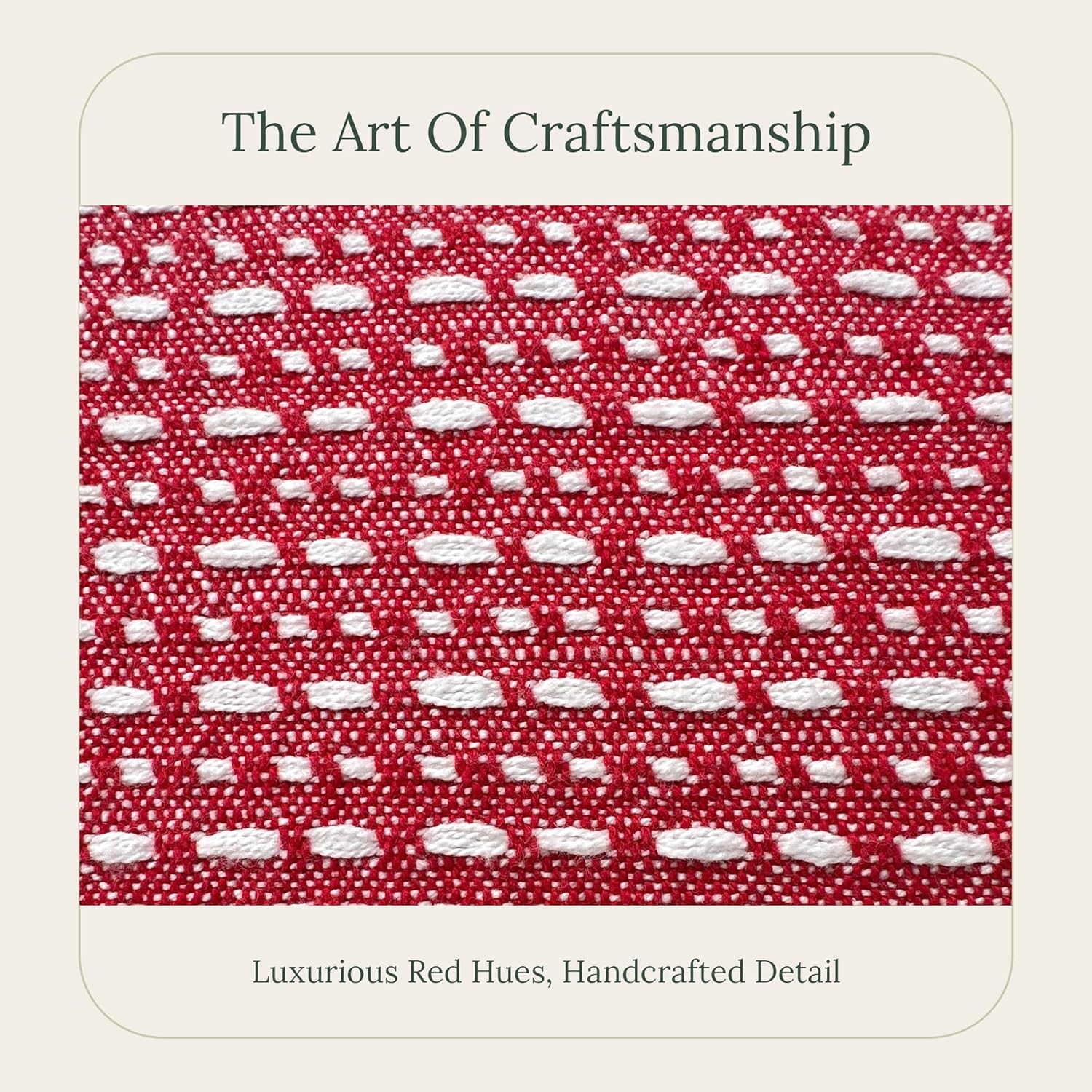 SanVia Sangria Premium Lumbar Cotton Throw Pillow Covers, 12 x 20 Inches, Luxury Holiday Themed Handwoven Couch Pillow Covers, Hidden Zipper, Elegant Home Décor, Insert Not Included