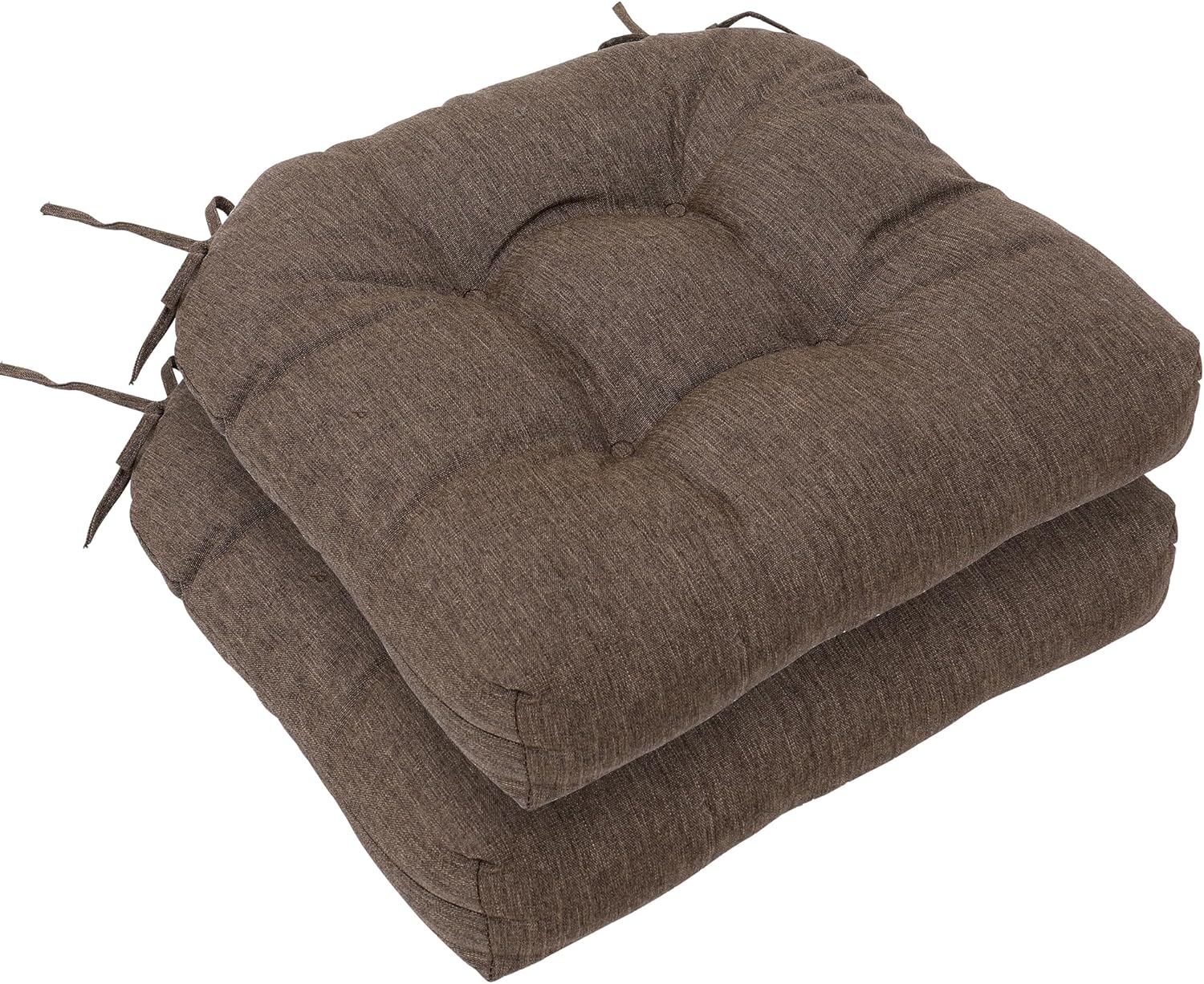 RACE LEAF 19" x 19" Patio Chair Seat Pads Brown - Outdoor/Indoor Patio Cushions Set of 2 - Replacement Cushions for Chairs and Seating - Olefin Seat Pads for Porch, Deck, and Garden Seats