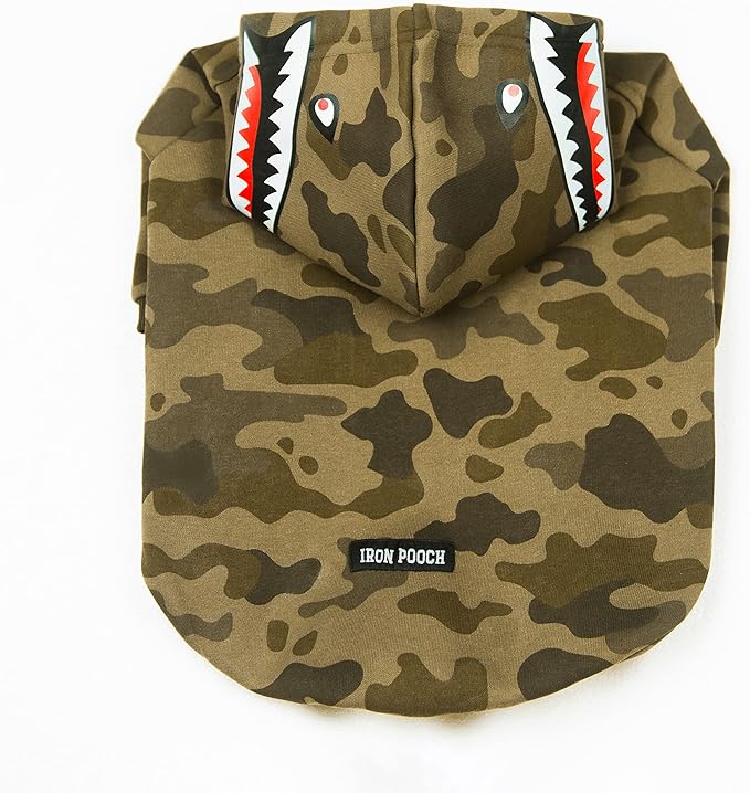 Camo Dog Hoodie Dog Clothes Extra Warm Fleece Lining Stretchy Fit for Small Medium Large Dogs (Camo, Large)