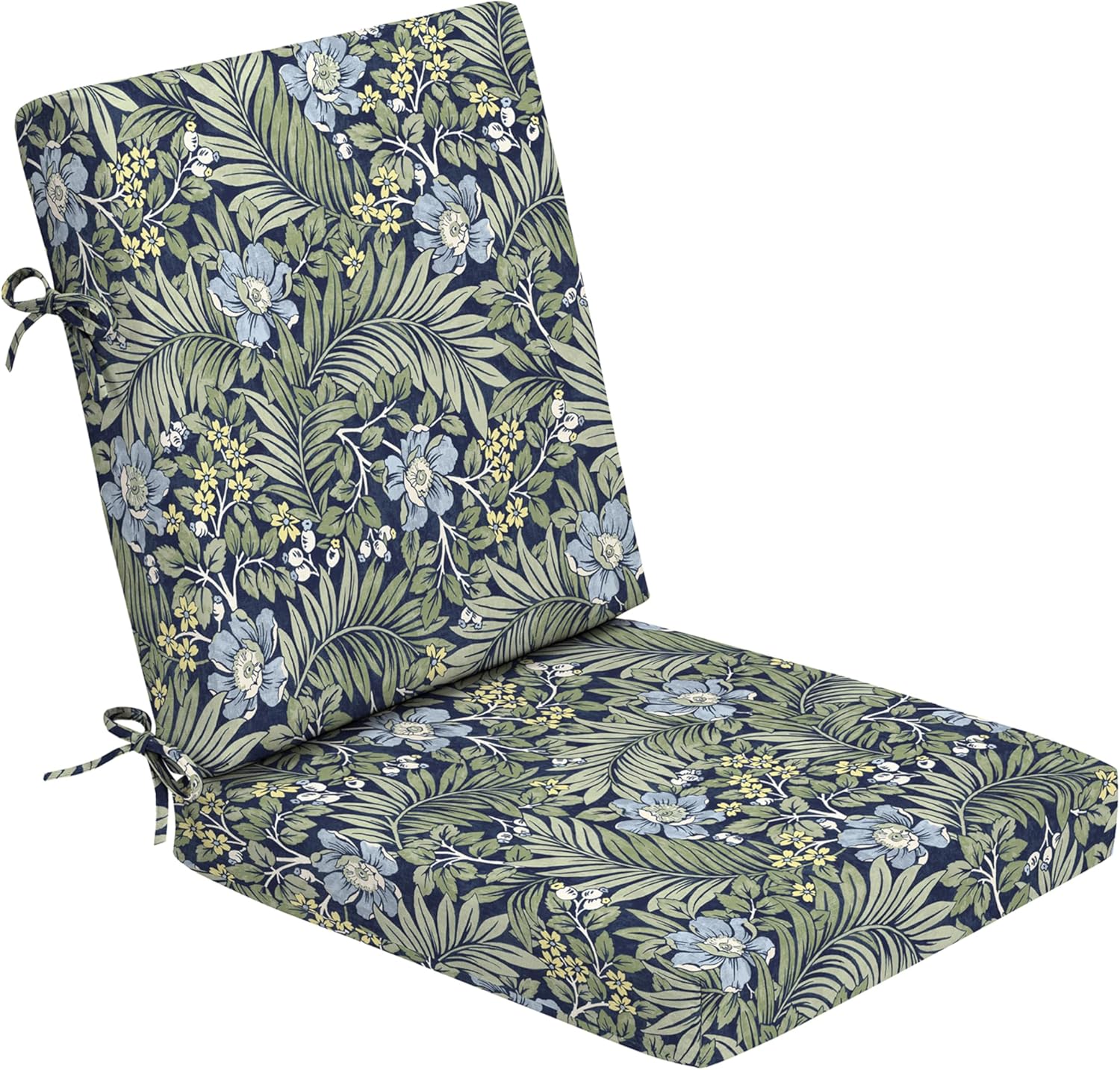 Arden Foam Outdoor Dining Chair Cushion, 20 x 20, Made with ProFoam, Rain-Proof, Fade Resistant, Sapphire Morrison Floral