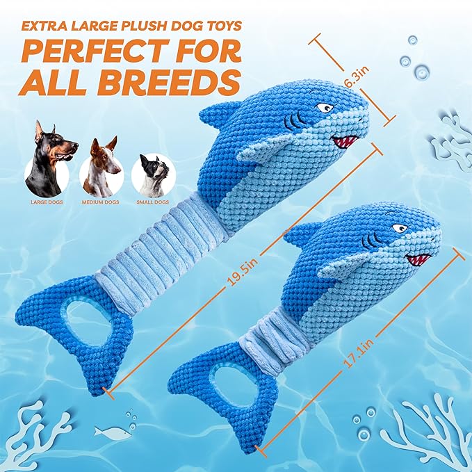 LEGEND SANDY Dog Toys for Aggressive Chewers, Large Dog Toys to Keep Them Busy, Interactive Squeaky Pet Toys,Crinkle Tug of War Dog Chew Toy