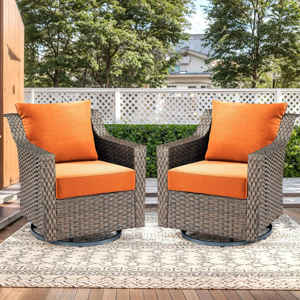 Luxury Outdoor Seat Cushion Set-24 x 24 x 6 Inch Outdoor Chair Cushions with Water Resistant & Removable Cover Outdoor Cushions for Patio Furniture Chair Sofa Couch