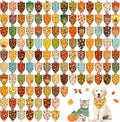 120 Pcs Fall Dog Bandanas Bulk Adjustable Dog Scarves Pumpkin Puppy Bandanas Autumn Pet Neckerchief Washable Holiday Fall Bandana for Small Medium Large Dog Pet Grooming Accessories