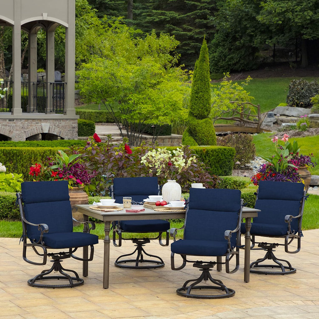 Arden Outdoor Chair Cushion, 21 x 20, Rain-Proof, Fade Resistant 20 x 21, Sapphire Blue Leala