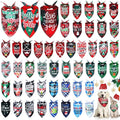 Abbylike 50 Pcs Dog Bandanas Bulk Pet Scarfs Triangle Bibs Adjustable Washable Puppy Kerchief Seasonal Pet Costume Accessories Grooming Supplies for Small Medium Large Dogs Cats(Christmas Plaid Dog)