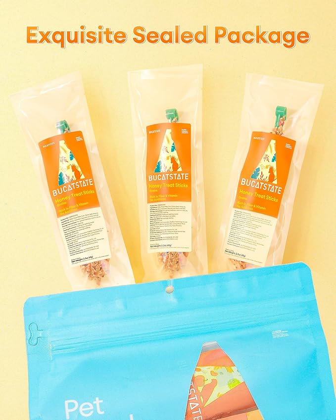 BUCATSTATE Parakeet Treats Honey Treat Sticks 3 Packs, Natural Bird Treats All Grains Flavor Cockatiel Treats, Pet Bird Treat Toy for Parrot Conure Budgie Lovebird