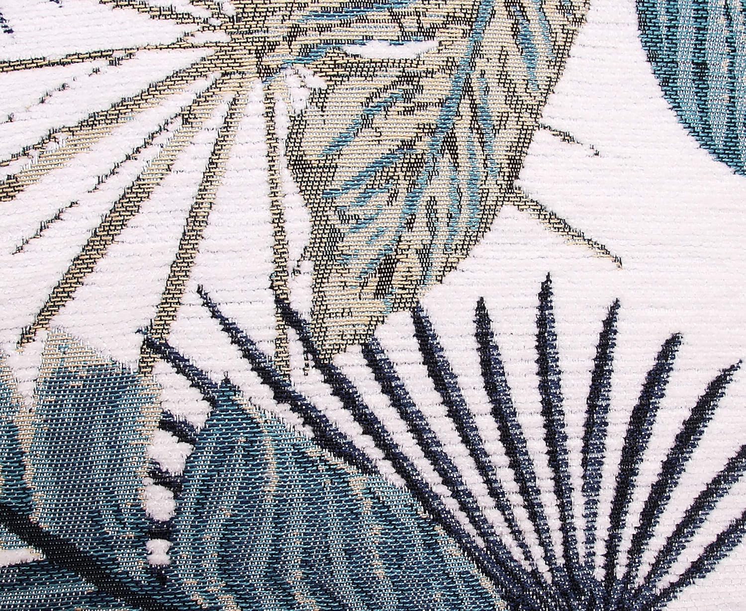 Yeiotsy Party Decoration, Tropical Leaf Throw Pillow Cover for Sofa Decorative Pillow Case Jacquard Chenille (Teal, 18 x 18 Inches)