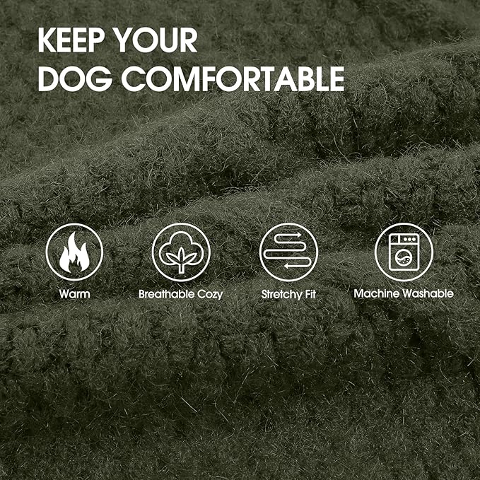 IECOii Dog Sweaters for Large Dogs,XXL Dog Sweater Warm Pullover Vest for Winter,Knitted Dog Sweater Large Size Dog Sweatshirt for Extra Large Dogs boy Girl,Golden Retriever,Pitbull,Army-Green-2XL