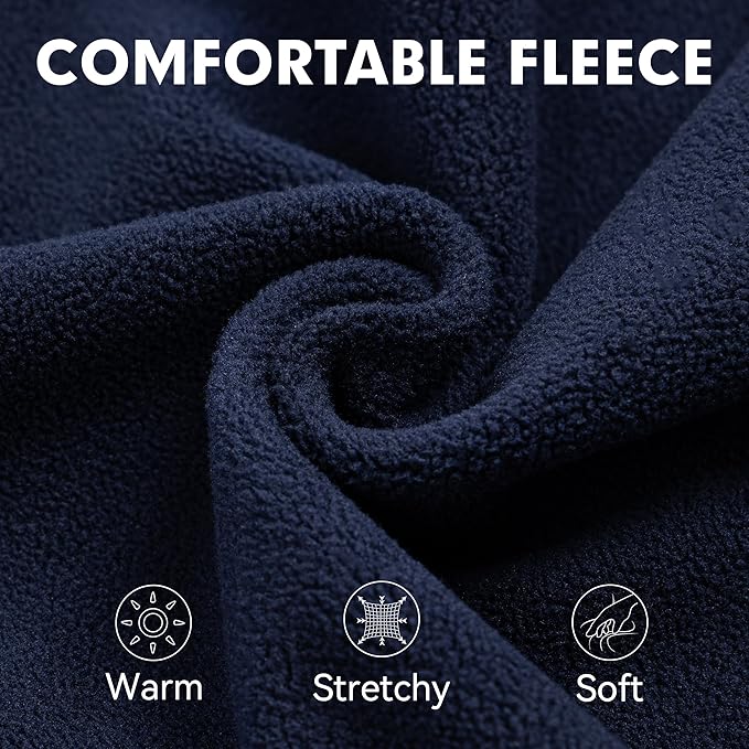 cyeollo Fleece Dog Sweater, Turtleneck Stretchy Sweatshirt Pullover Fleece Jacket Warm Winter Fall Dog Clothes for Medium Dogs Boy Pet Apparel, Navy Blue XL