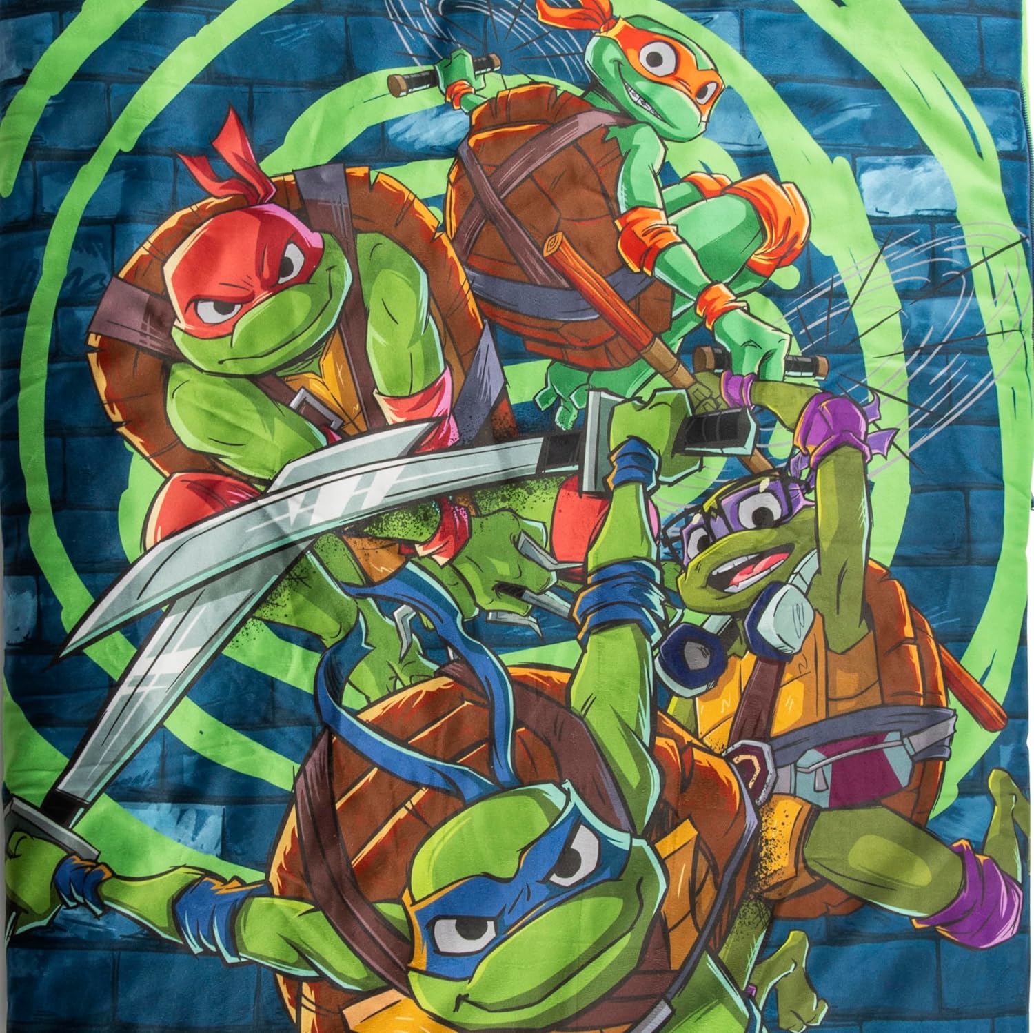 Jay Franco Kids Slumber Bag and Pillow - 54 x 27 Inch Comfy Indoor Sleeping Bag for School and Sleepovers, 2 Piece Set, Blue - Teenage Mutant Ninja Turtles