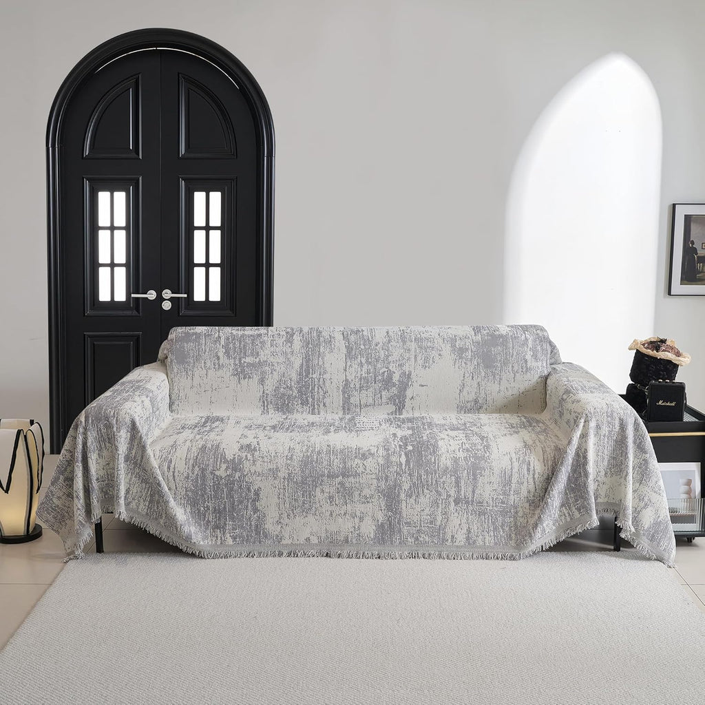 MYSKY HOME Couch Cover for Sectional Sofa Set - Washable Pet Couch Cover, 3 Cushion, Chenille, Multi-Use, 91" X150