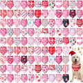 Newwiee 100 Pieces Pink Christmas Dog Bandanas Bulk for Dogs Soft and Breathable Adjustable Christmas Tree Santa Snowman Patterns Printing Dog Kerchief for Small to Large Puppy Cat