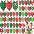 Weewooday 50 Pcs Christmas Bandanas for Dogs Xmas Bandanas Bulk with Santa Snowflake Candy Cane Soft Bibs Adjustable Triangle Doggie Scarf for Small Medium Large Pet (31.5 x 21.7 x 21.7 Inch)