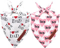 Realeaf Fathers Day Dog Bandanas 2 Pack, Reversible I Love My Dad Pet Scarf for Boy and Girl, Premium Durable Fabric, Bandana for Small Medium Large and Extra Large Dogs (X-Large)