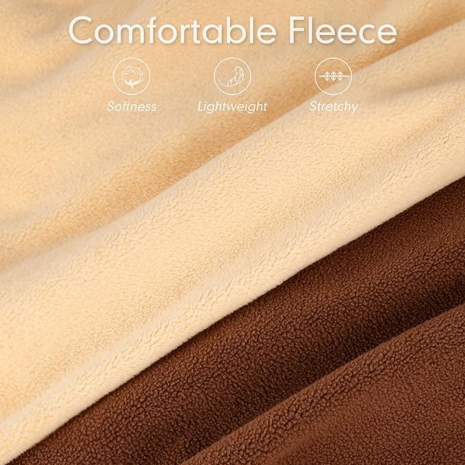 cyeollo 3XL Dog Sweaters for Large Dogs Male Female, Pullover Reflective Dog Jacket Sweatshirt Fall Winter Sweaters Warm Pet Clothes, Brown & Khaki XXXL