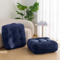 8" Washable Floor Pillow Cushion for Adults, Meditation Cushion Pillow, Large Square Floor Sitting, Removable Tufted Corduroy Cover, for Tatami Living Room or Yoga, 22x22 Inch, 2Pack, Machine Washable