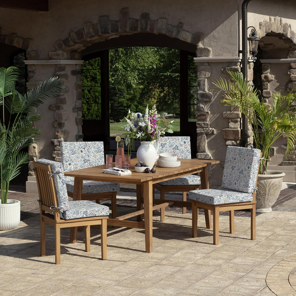 Arden Foam Outdoor Dining Chair Cushion, 20 x 20, Made with ProFoam, Rain-Proof, Fade Resistant, Pistachio Botanical