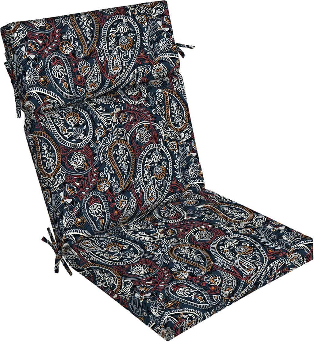 Arden Outdoor Chair Cushion, 21 x 20, Rain-Proof, Fade Resistant 20 x 21, Navy Palmira Paisley