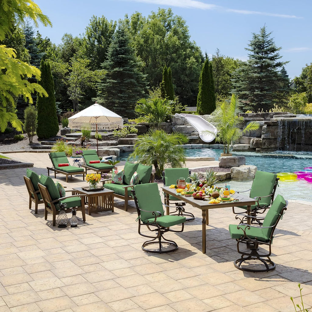 Arden Outdoor Midback Chair Cushion, 18 x 16.5, Moss Green Leala