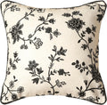 Farmhouse Throw Pillow Covers,Classic Black and White Floral Elegant French Linen Pillowcases,Decorative Square Pillow Covers Cushion Covers for Couch Bed Sofa Chair 18x18 Inches