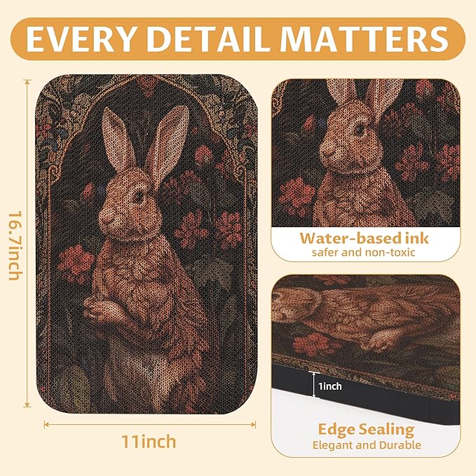 2 Pack Art Cat Scratcher, Wall-Mountable Cat Scratch Pad, Wall Cat Scratcher 16.7x11x1 Inch Cat Scratching Board for Indoor Cats Toy(Butterfly & Rabbit)