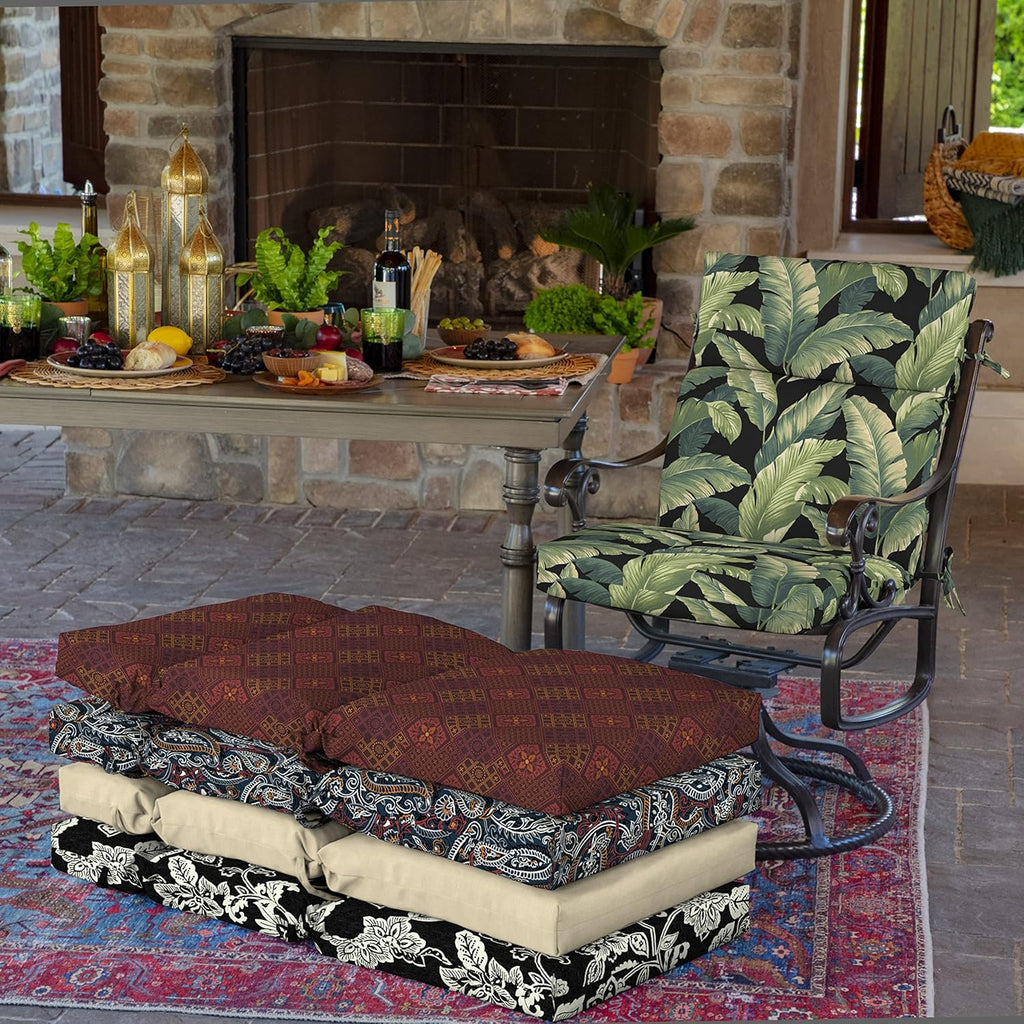 Arden Outdoor Chair Cushion, 21 x 20, Rain-Proof, Fade Resistant 21 x 20, Onyx Cebu