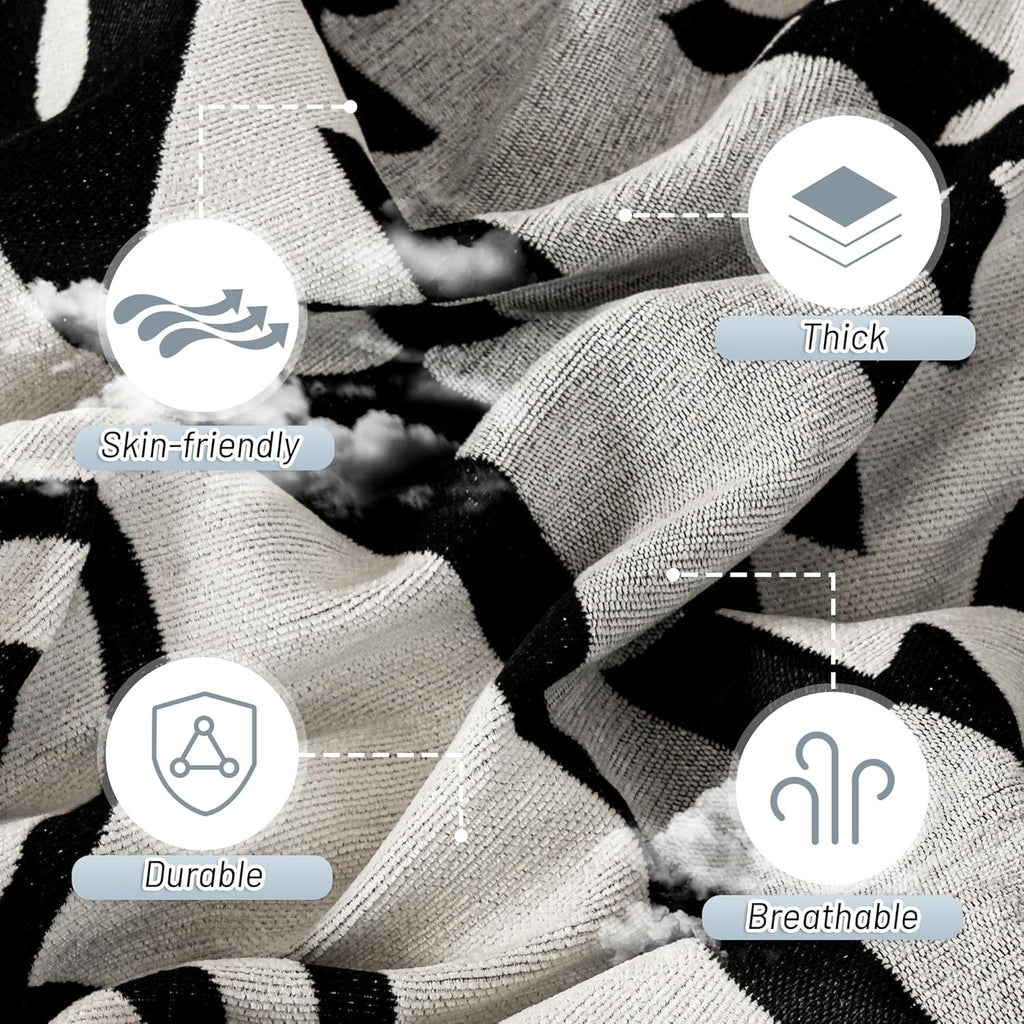 MYSKY HOME Boho Couch Cover for Dogs Washable Black Rhombic Couch Sofa Protector Cats Pets Friendly Chenille Geometric Sofa Covers Soft Durable Farmhouse Sofa Slipcovers, 71" X102"